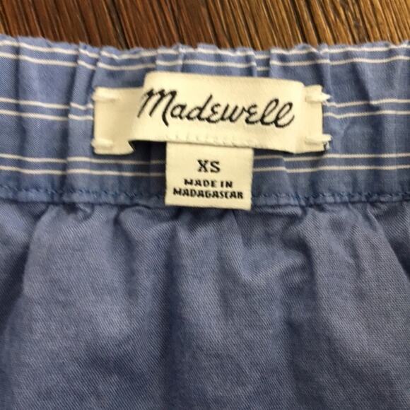 Madewell Bistro Sky Blue Striped Mini Skirt - Picture 4 of 6